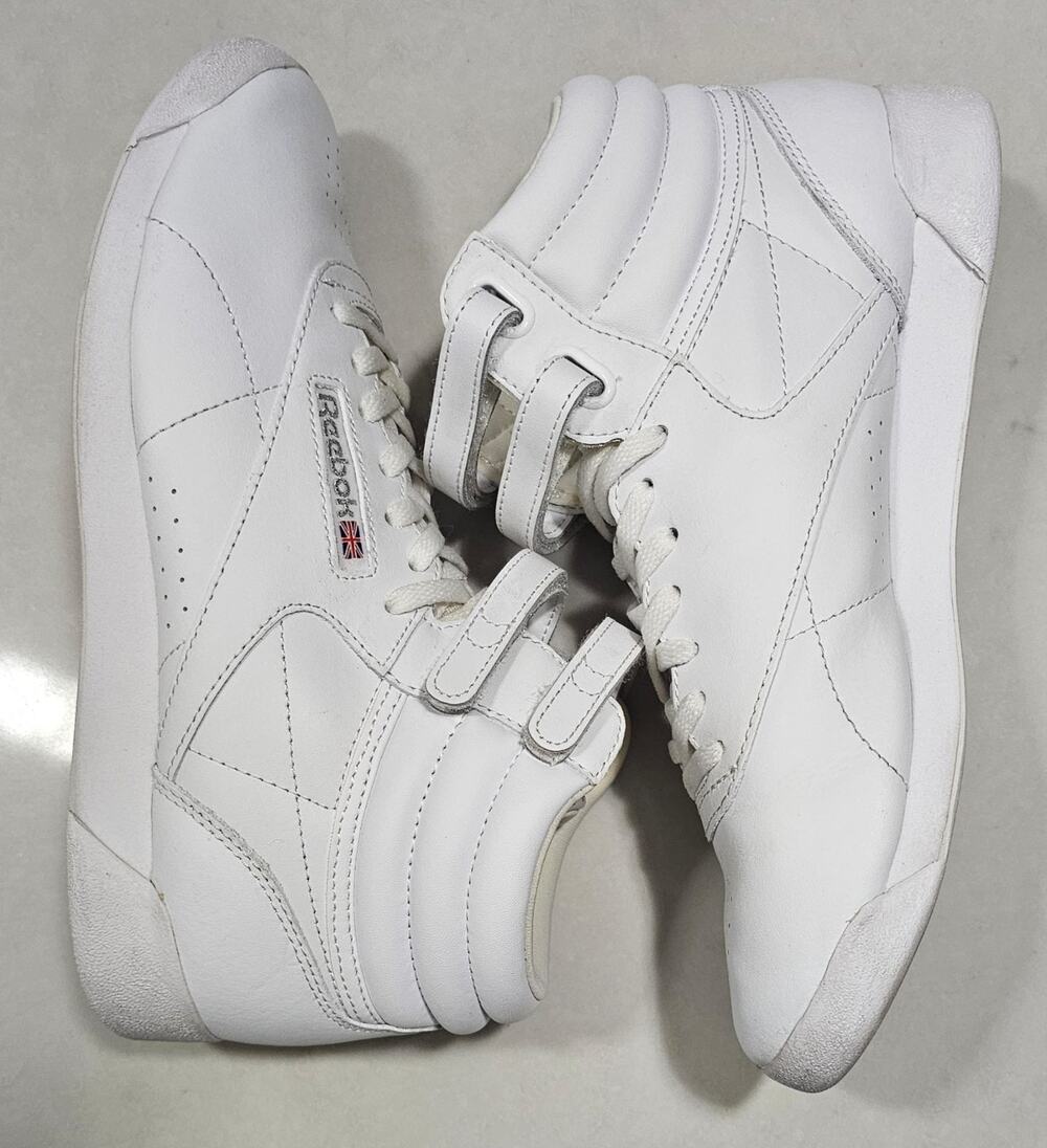 Reebok Freestyle Hi Classic Women’s Sneakers White Leather High Top Shoes US 6.5